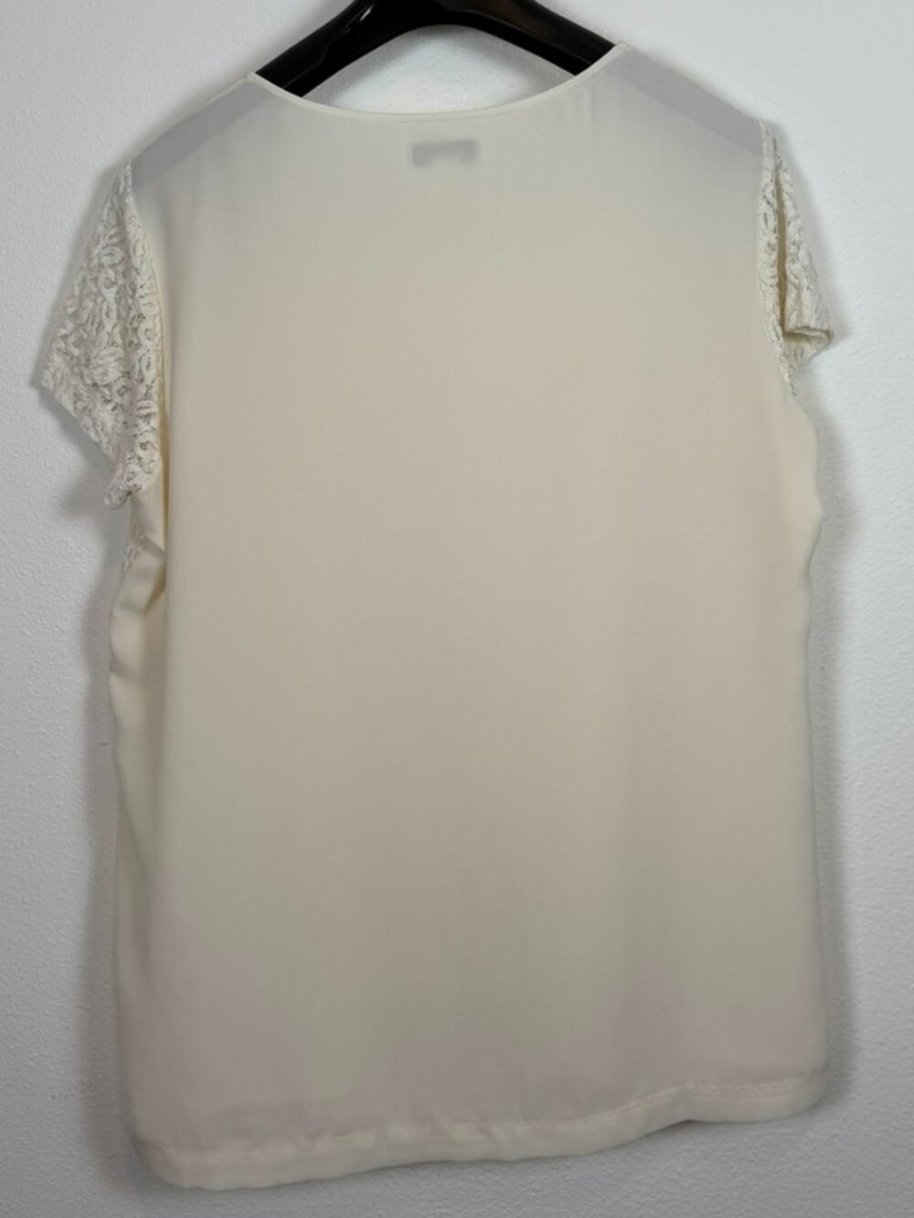 Coldwater Creek Ivory Lace Front Blouse Size M - Picture 4 of 10